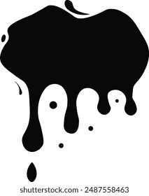 Chocolate Drip Silhouette on White Background. Vector Illustration in Flat Style.