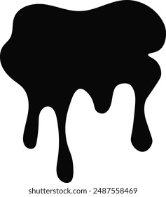 Chocolate Drip Silhouette on White Background. Vector Illustration in Flat Style.