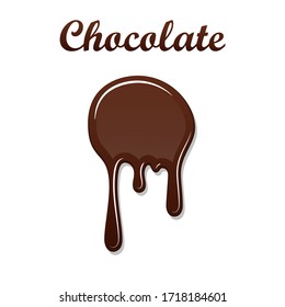 Chocolate drip splash. Chocolate liquid blot isolated white background. Shape melt dessert spot. 3D realistic design stain element. Food decoration. Milk, dark chocolate splashing Vector illustration
