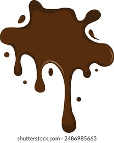 Icono de chocolate goteado. Aislado sobre fondo blanco. Ilustración vectorial en estilo de diseño de dibujos animados.