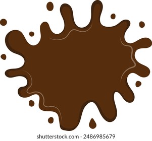 Chocolate Dripped Icon. Isolated on White Background. Vector Illustration in Cartoon Design Style.