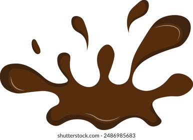 Chocolate Dripped Icon. Isolated on White Background. Vector Illustration in Cartoon Design Style.