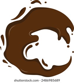 Icono de chocolate goteado. Aislado sobre fondo blanco. Ilustración vectorial en estilo de diseño de dibujos animados.