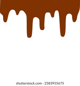 Chocolate dripped. Sweet flowing liquid food with splashes and drops caramel cacao vector realistic pictures. Brown liquid dessert, sweet drip melt