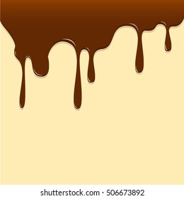 Chocolate dripping, Chocolate background vector illustration