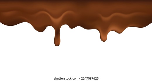 Chocolate dripping, melt vector background