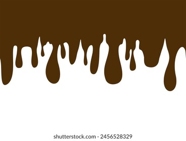Schokolade tropft auf weißem Hintergrund. Nahtloses Muster Kakao spritzende Vektorillustration.