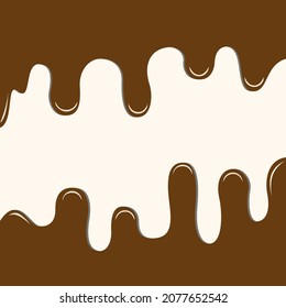 Schokolade Dripping Vektordesign. Realistische Liquid Chocolate Vektorgrafik für Hintergrund