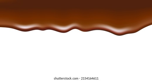 Chocolate dripping vector illustration border, background