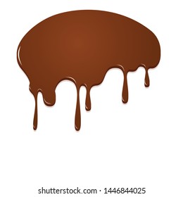 chocolate dripping, vector illustration isolated on white background