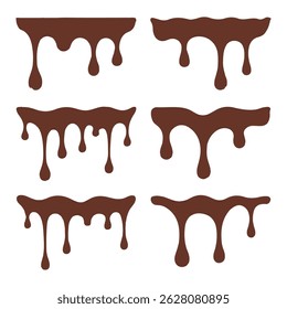 Projeto de conjunto de vetor de gotejamento de chocolate