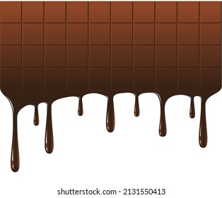 Chocolate drips vector illustration isolated on white background