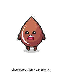 chocolate drop illustration with apologizing expression, saying I am sorry , cute style design for t shirt, sticker, logo element