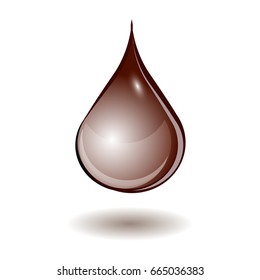 Chocolate drop. Isolated element on white background. Vector illustration.