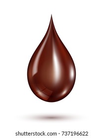 chocolate droplet isolated on white background