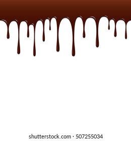 Chocolate dropping, background vector illustration