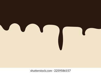 El chocolate cae al fondo. Ilustración vectorial.