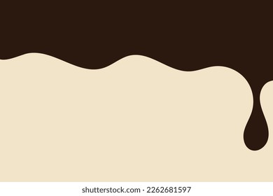 El chocolate cae al fondo. Ilustración vectorial.