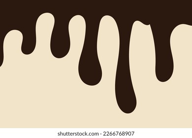 El chocolate cae al fondo. Ilustración vectorial.