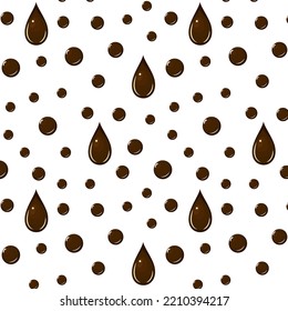 Chocolate drops and balls in a pattern.Vector pattern with chocolate balls and drops on a transparent background.