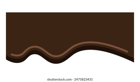 Chocolate drops border cartoon. Vector illustration.