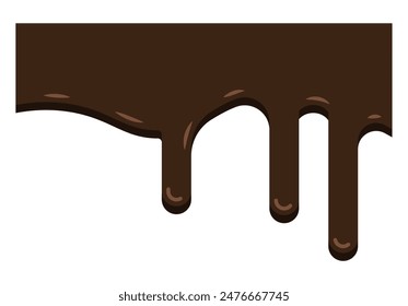 Chocolate drops border cartoon. Vector illustration.