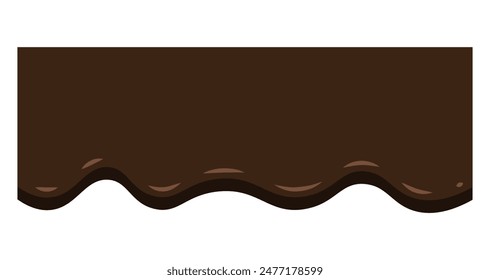Chocolate drops border cartoon. Vector illustration.