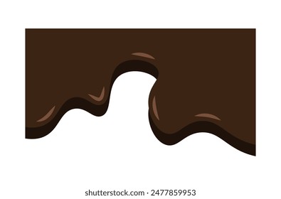 Gotas de chocolate borde de dibujos animados. Ilustración vectorial.
