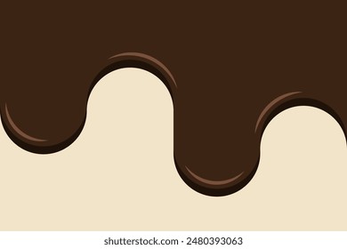 Chocolate drops border cartoon. Vector illustration.
