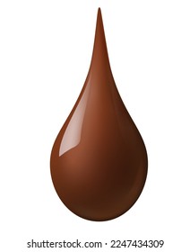 Chocolate drops. Isolated on a white background. Realistic EPS file.
