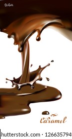 chocolate drops splatter 3d illustration vector