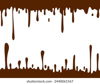Chocolate drops and spots. Modern poster of fresh milk splash on light background, flat design. Clap from milk. Vector illustration, EPS 10.