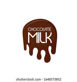 Chocolate Drops And Stains. Milk Chocolate Blot. Modern Poster Of Fresh Milk Splash On A Light Background, Flat Design. Blots From Milks. Vector Illustration, EPS 10.