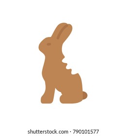 Chocolate easter bunny flat icon