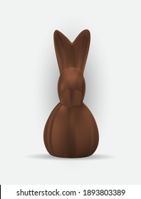 Chocolate Easter Bunny Realistic 3d Design Element Icon. Vector Illustration