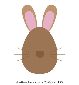 Chocolate easter egg with ears for easter