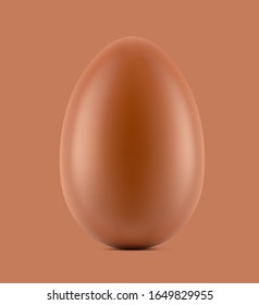 Chocolate easter egg on brown background. Vector illustration. Ready for your design. EPS10.	
