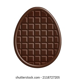 Chocolate Easter Egg on white background. Vector illuatration