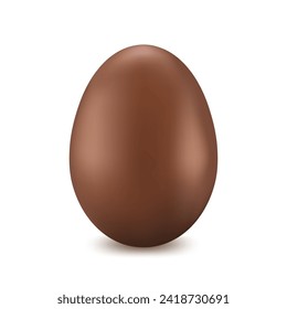Chocolate Easter egg on a white background, design element for Happy Easter.