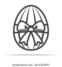 Chocolate easter egg outline icon transparent vector isolated