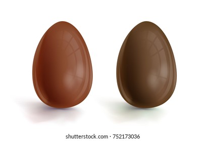 Chocolate Easter egg. two brown eggs. Vector illustration