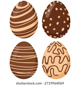 Chocolate Easter eggs collection holiday vector