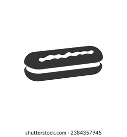 Chocolate Eclair Icon on White Background - Simple Vector Illustration