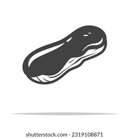 Chocolate eclair icon transparent vector isolated