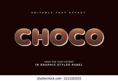 Plantilla de efecto de texto modificable de chocolate
