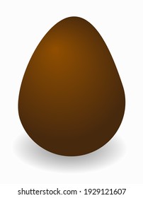 Chocolate Egg, Black Chocolate, Vector Illustration