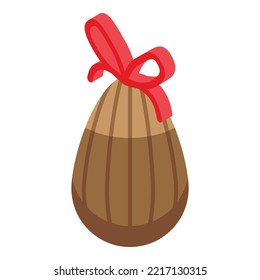 Chocolate egg gift icon isometric vector. Easter gift. Candy milk
