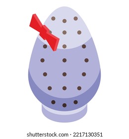 Chocolate egg icon isometric vector. Dark candy. Cracked milk