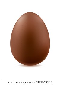 Chocolate egg isolated on white background. Good for Easter design.