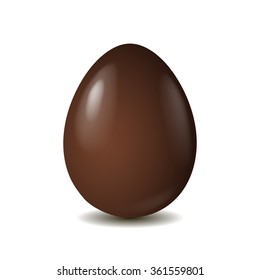 Chocolate egg isolated on white background. Vector illustration